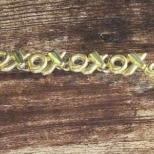 Vintage Anne Klien XOXOXOXO Gold Tone Bracelet